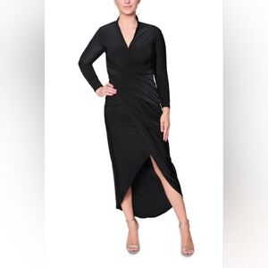 Rachel Rachel Roy Bret Wrap Dress Size 2X Black NWT Holiday Cocktail Party